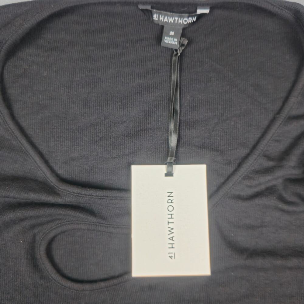 NWT 41 Hawthorn Top Womens Size 3X Black Cold Shoulder Asymmetrical Neckline - Picture 12 of 15